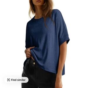 Draped Oversized Basic Cropped Tee